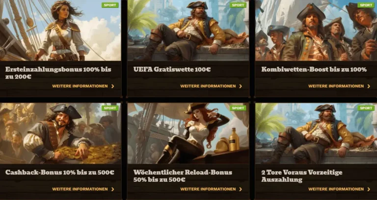 Bonusaktionen bei Fatpirate Sportwetten