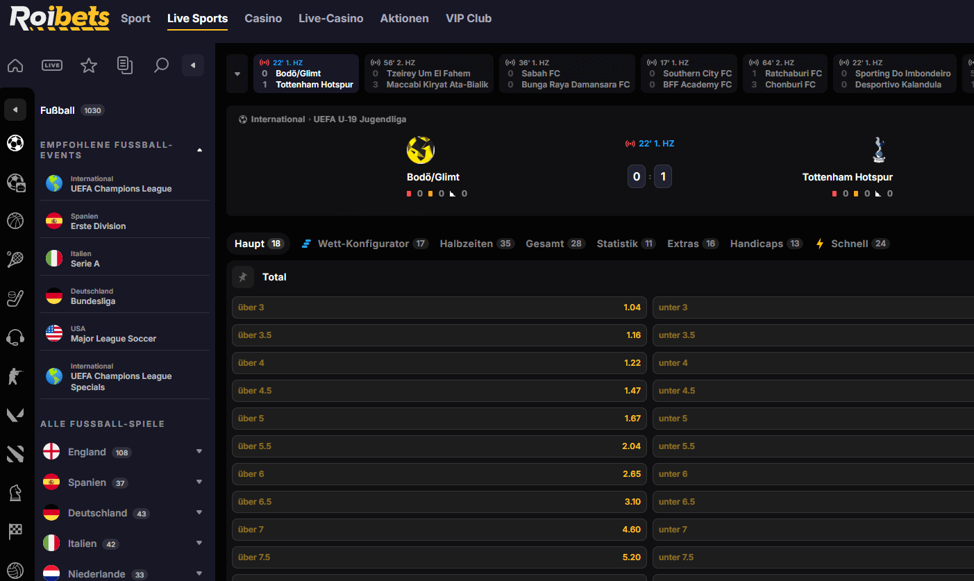 Roibets Livewetten