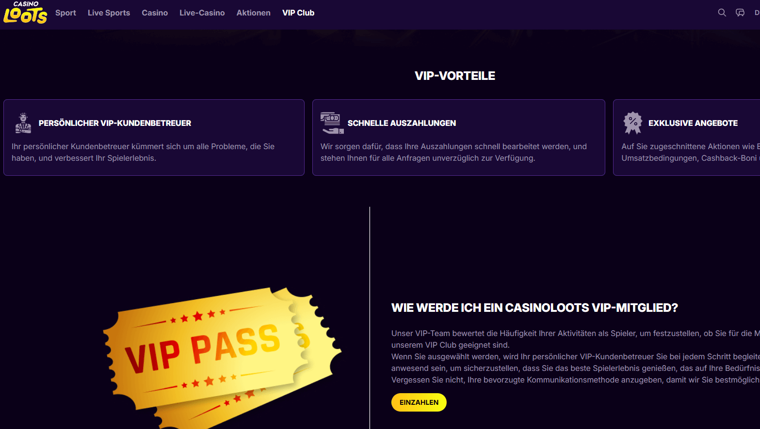 VIP-Programm bei CasinoLoots