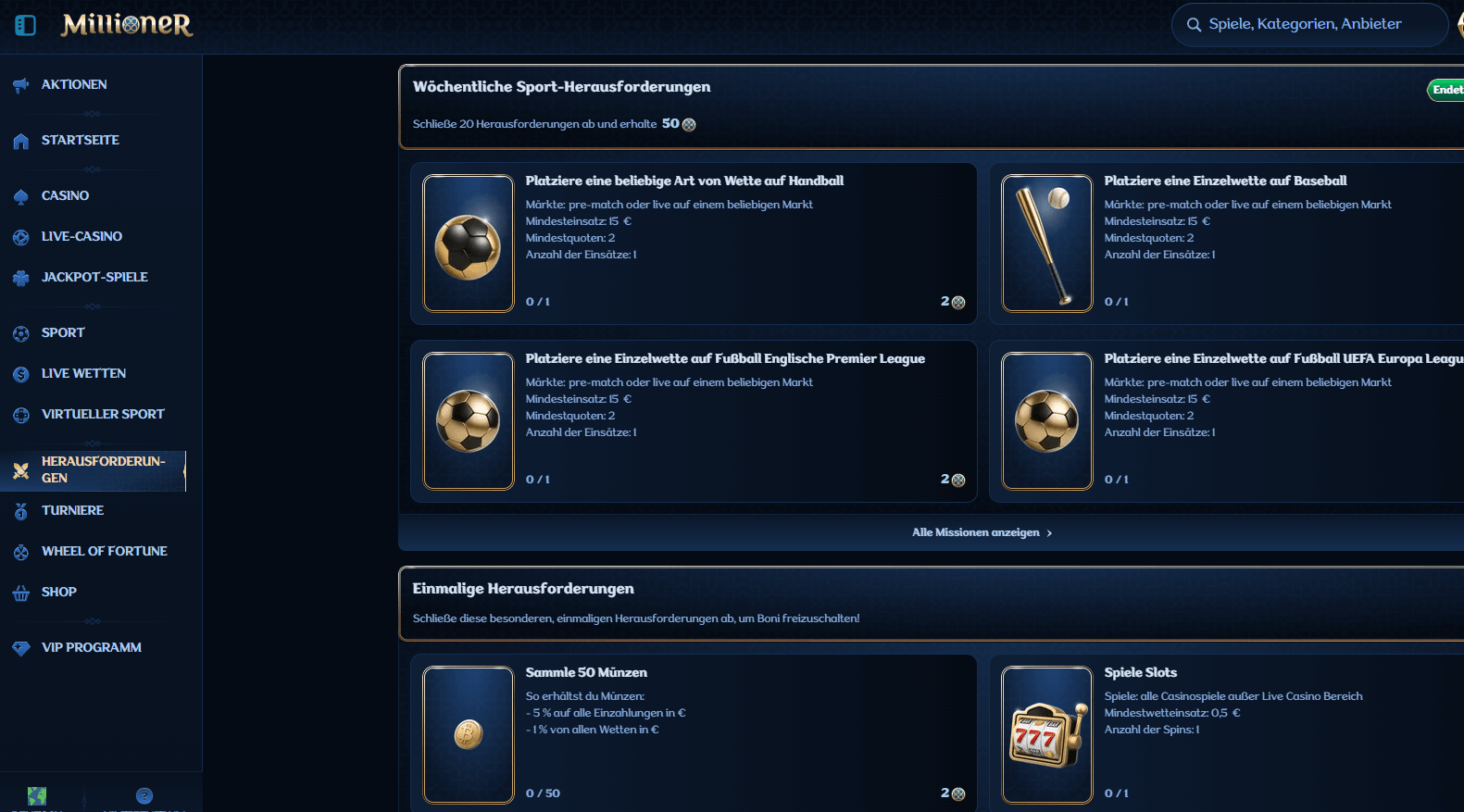 Missionen bei Millioner