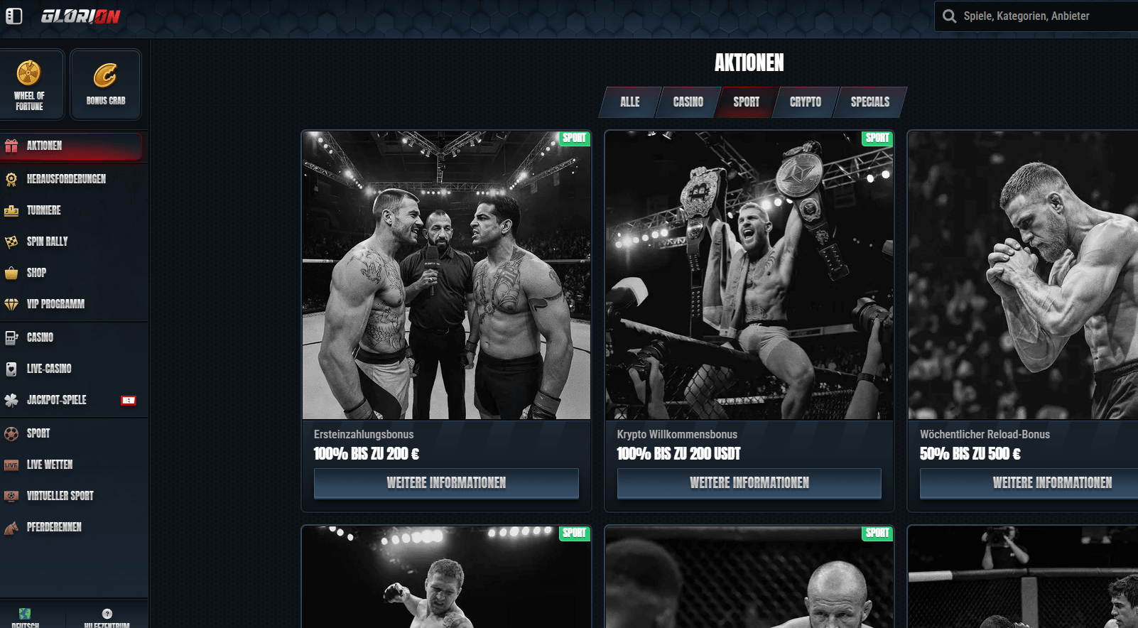 Bonusangebote bei Glorion