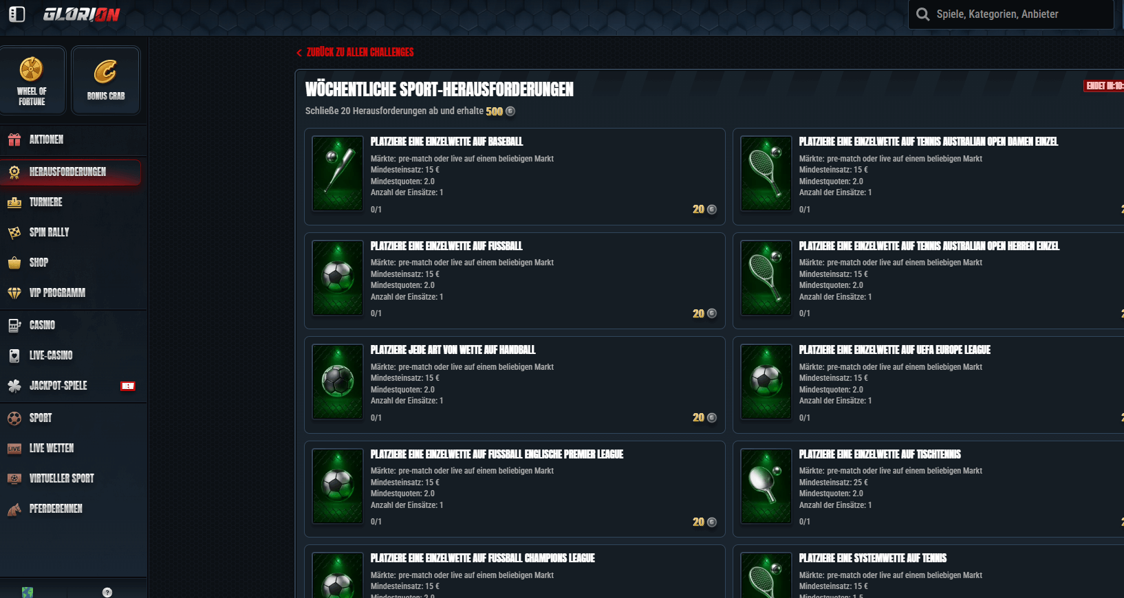 Missionen bei Glorion