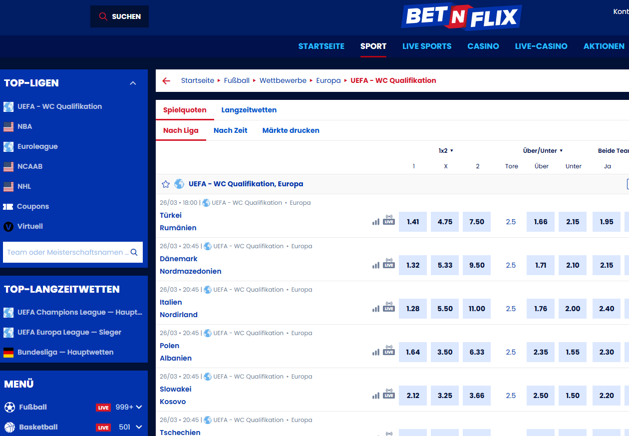 WM Wetten bei BetNFlix