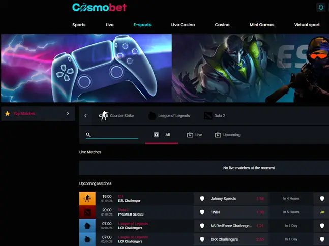 eSports bei CosmoBet