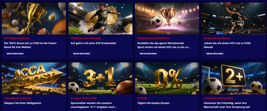 Bonusaktionen bei Gladiatorsbet