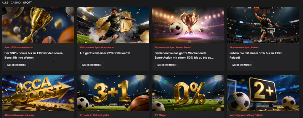 Bonusaktionen bei Wettson