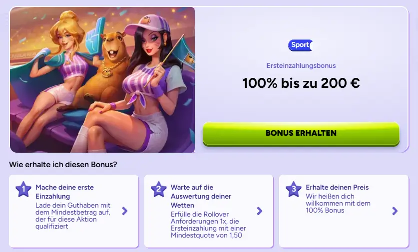 Sport Ersteinzahlungsbonus bei Spinbara