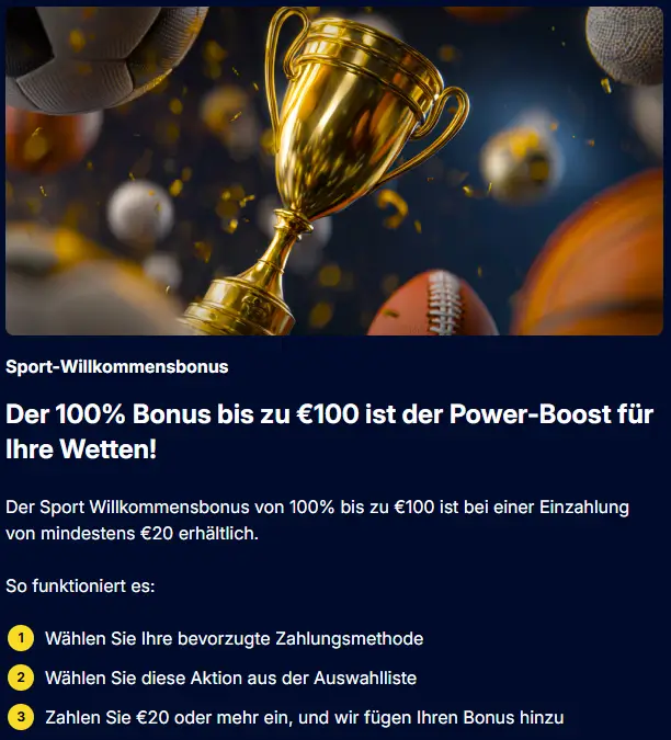 Sport Willkommensbonus bei FiestaSlots