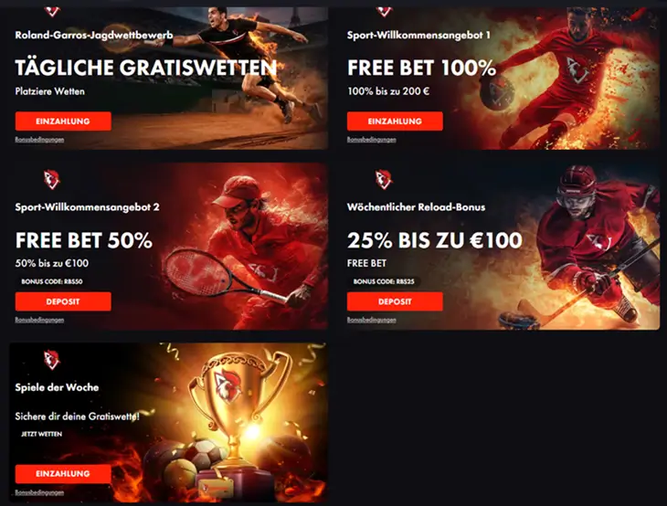 Bonusaktionen bei RoosterBet